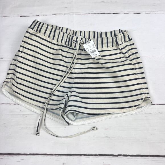 J.Crew Women's Striped Drawstring Curved Hem Shorts with Pockets Sz XXS - Picture 1 of 15